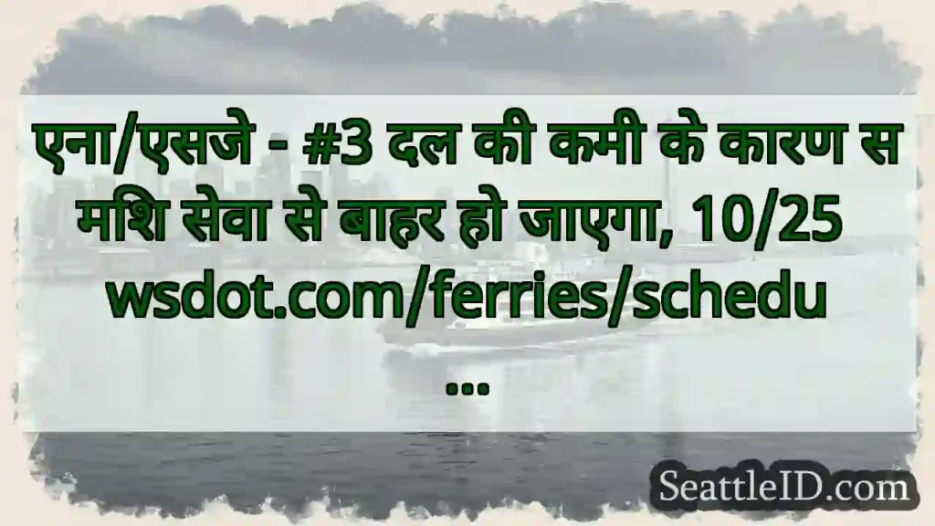 एना/एसजे - #3 दल की कमी के कारण समिश सेवा से बाहर