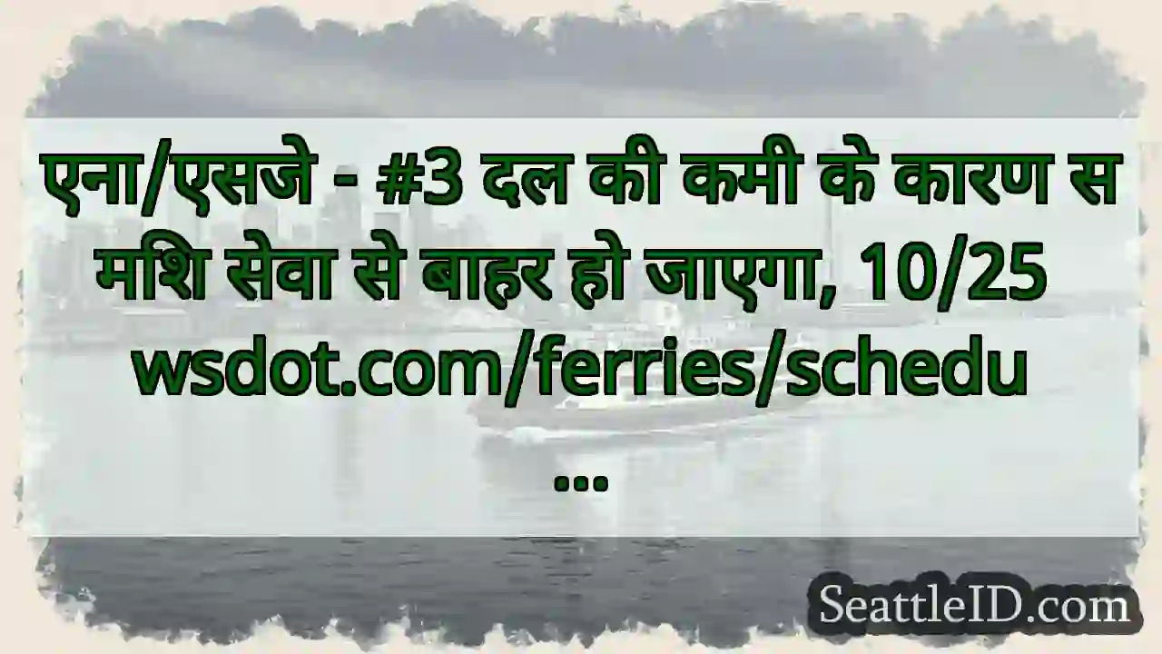 एना/एसजे - #3 दल की कमी के कारण समिश सेवा से बाहर