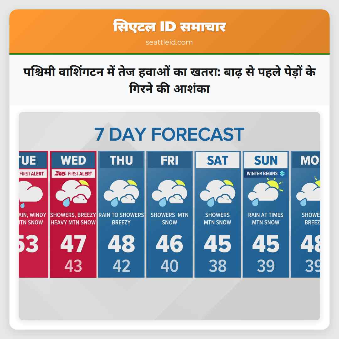 पश्चिमी वाशिंगटन में तेज हवाओं का खतरा: बाढ़ से
