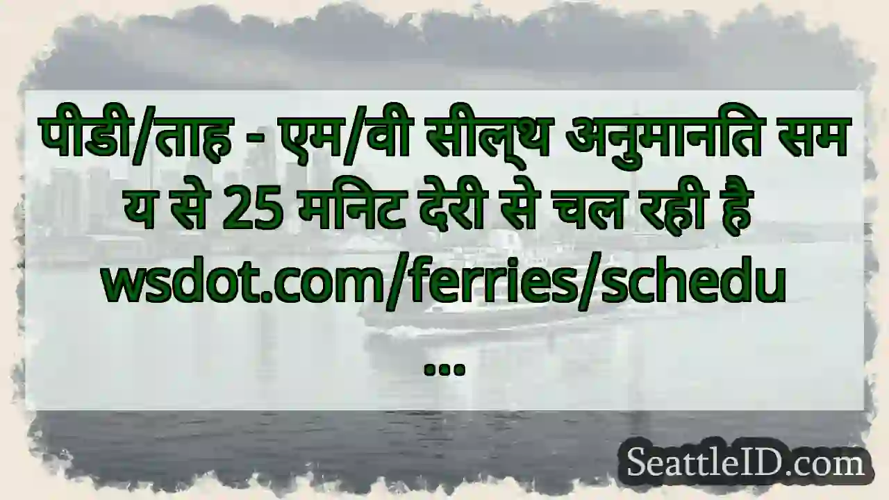पीडी/ताह - एम/वी सील्थ अनुमानित समय से 25 मिनट