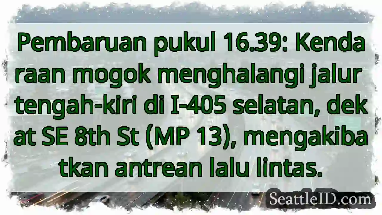 Macet I-405! Kendaraan mogok, antrean panjang.