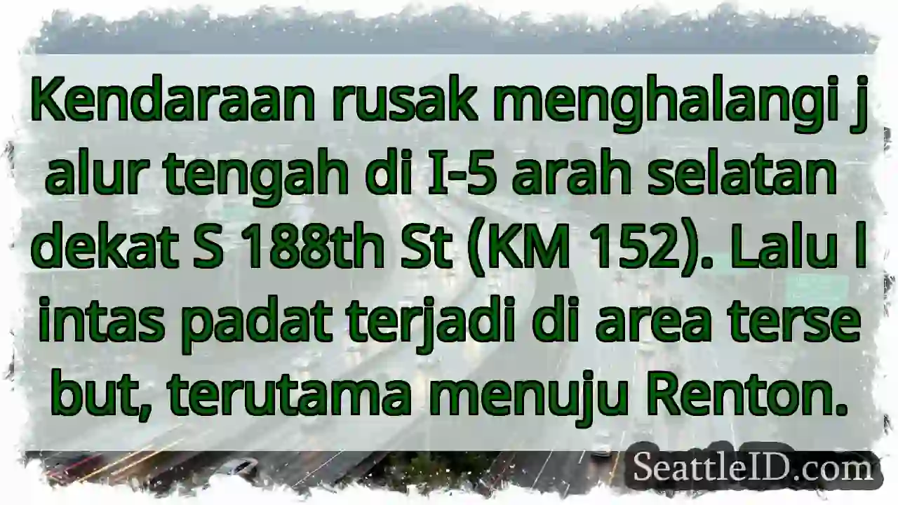 Macet I-5 Selatan: Kendaraan menghalangi jalur!