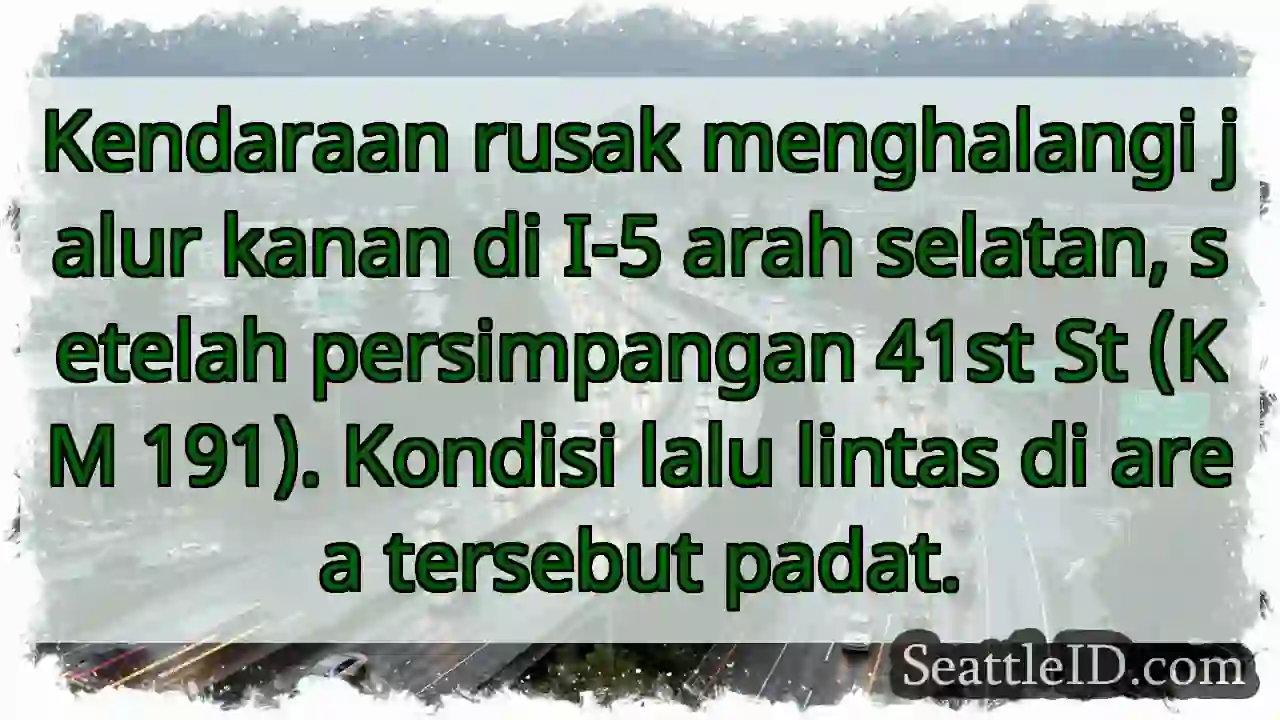 Macet I-5 Selatan: Kendaraan menghalangi jalur!