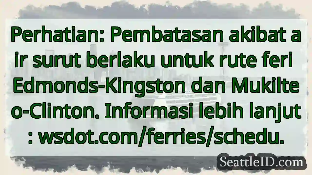 Perhatian! Rute Feri Terpengaruh Air Surut