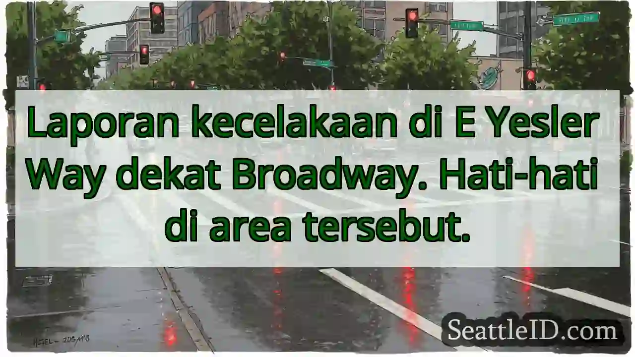 Kecelakaan! Yesler Way dekat Broadway.
