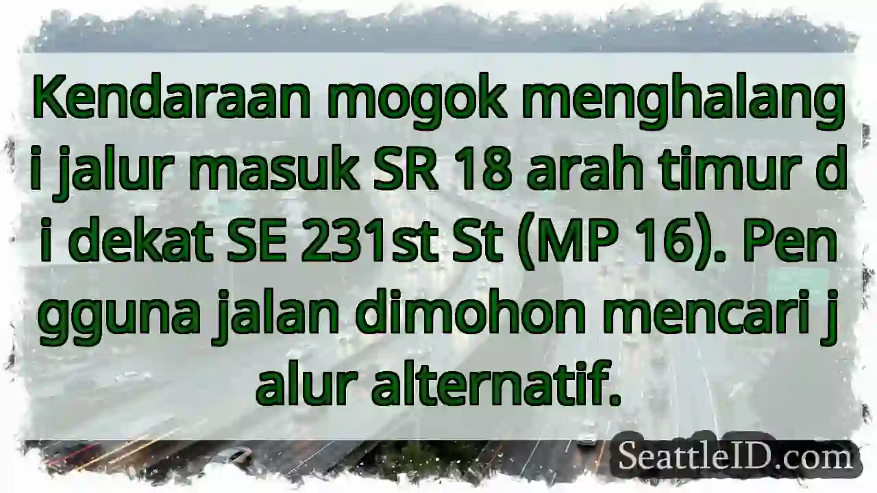 SR 18 Timur Terhalang Kendaraan! Cari Rute Lain