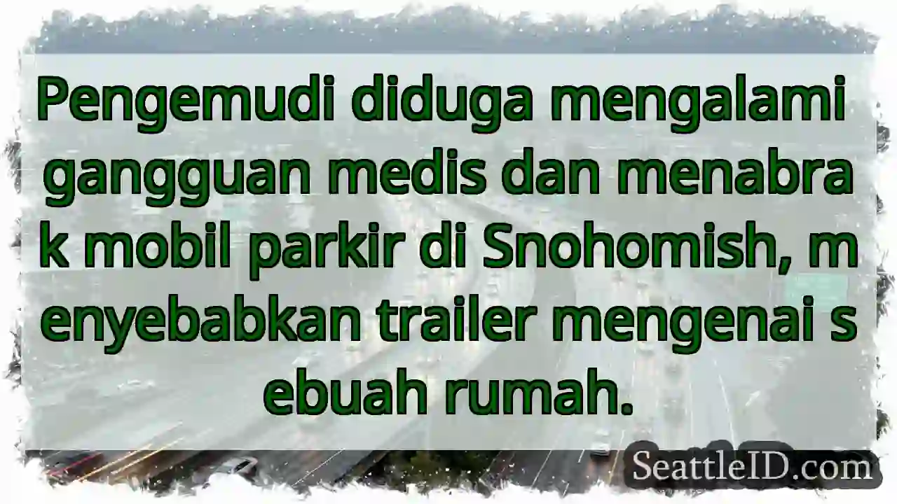 Mobil tabrak parkir, trailer timpa rumah!