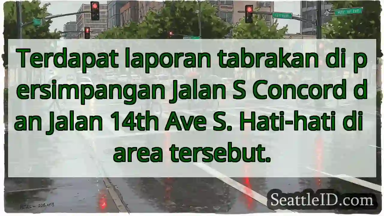 Tabrakan! S Concord &amp; 14th Ave S. Hati-hati!