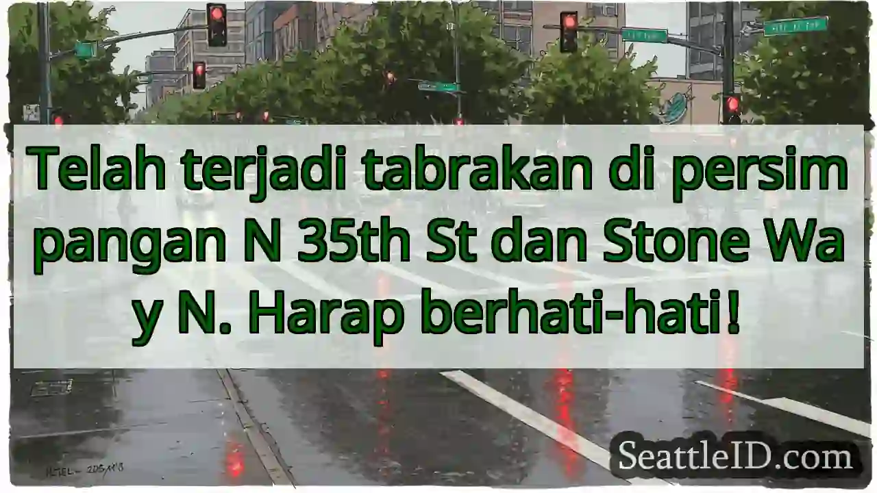 Tabrakan! N 35th &amp; Stone Way N. Hati-hati!