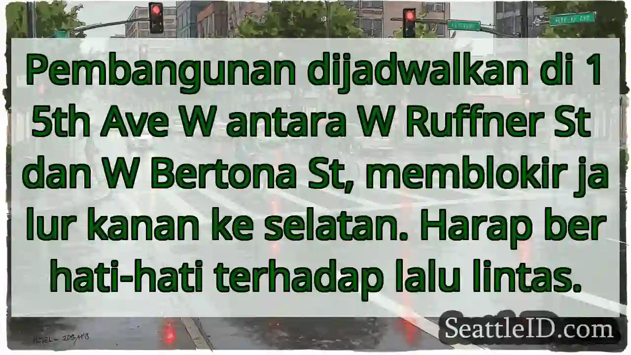 Perbaikan jalan: Jalur kanan diblokir!