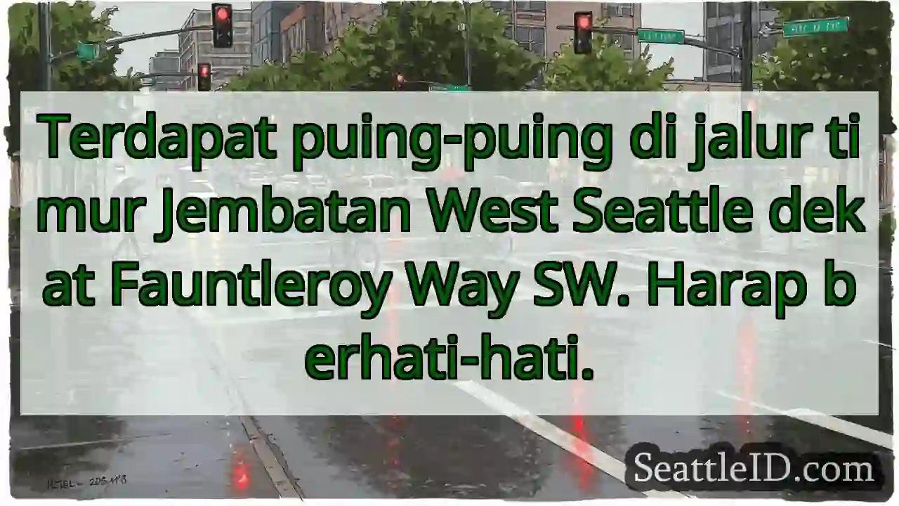 Puing di Jembatan West Seattle. Hati-hati!