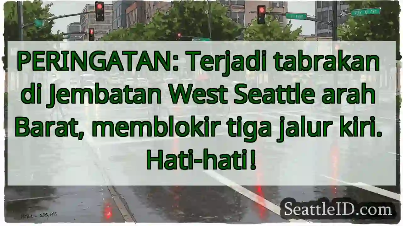 Tabrakan! Jembatan West Seattle, arah Barat.