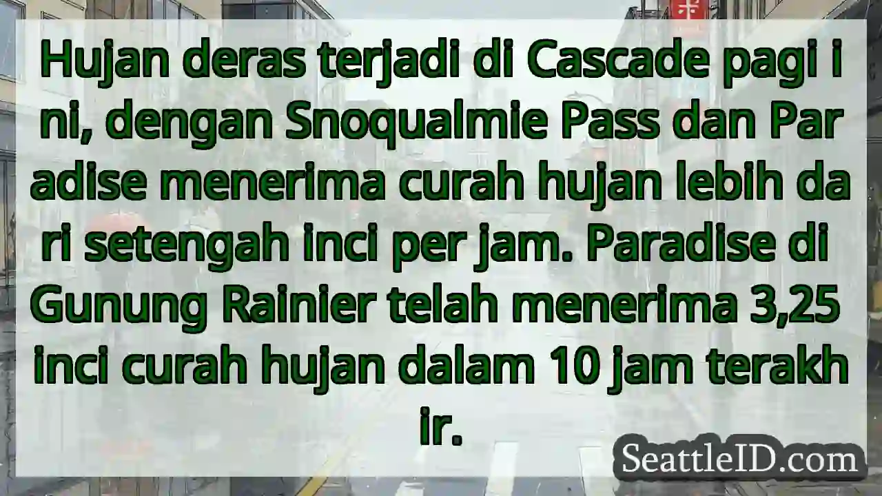 Hujan deras! Cascade basah kuyup.