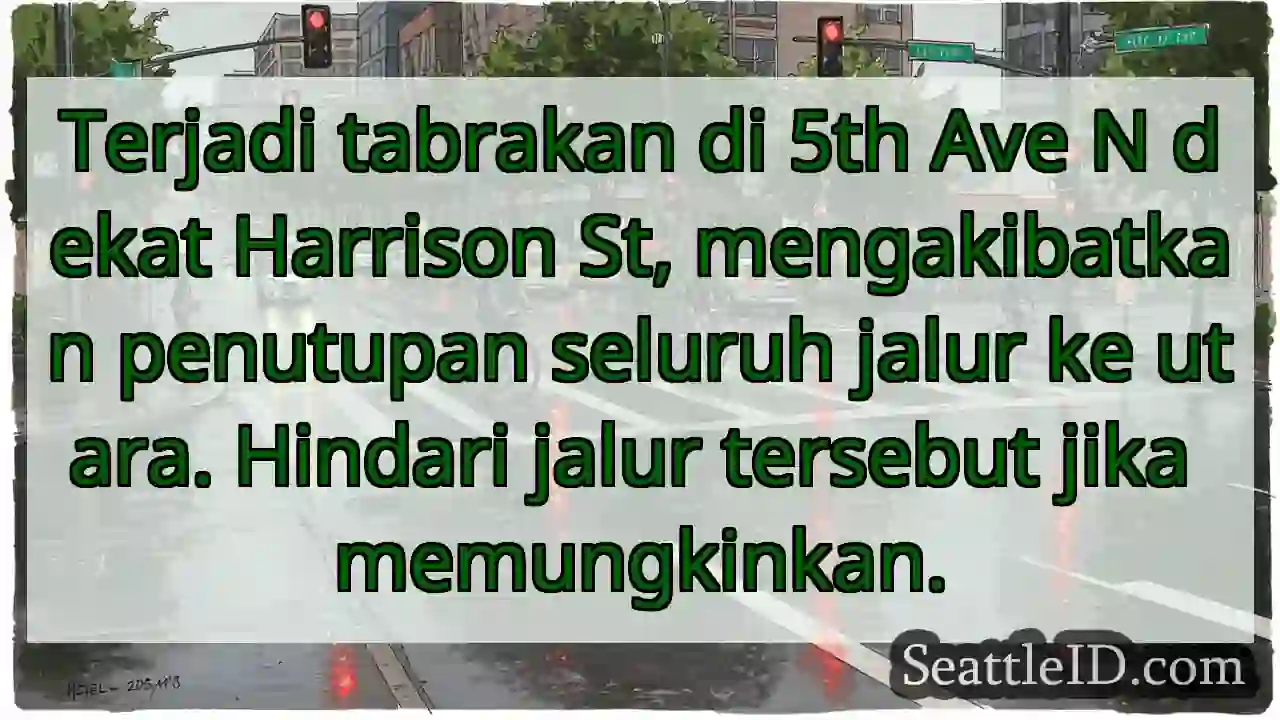 Tabrakan! 5th Ave N ditutup.