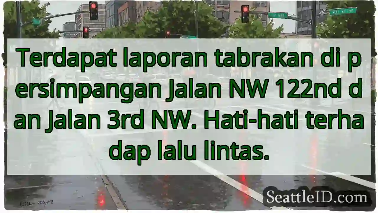 Tabrakan! NW 122nd & 3rd NW. Hati-hati!