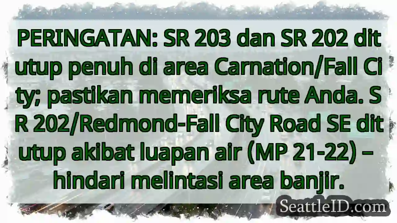 SR 202 & 203 TUTUP! Periksa rute Anda.
