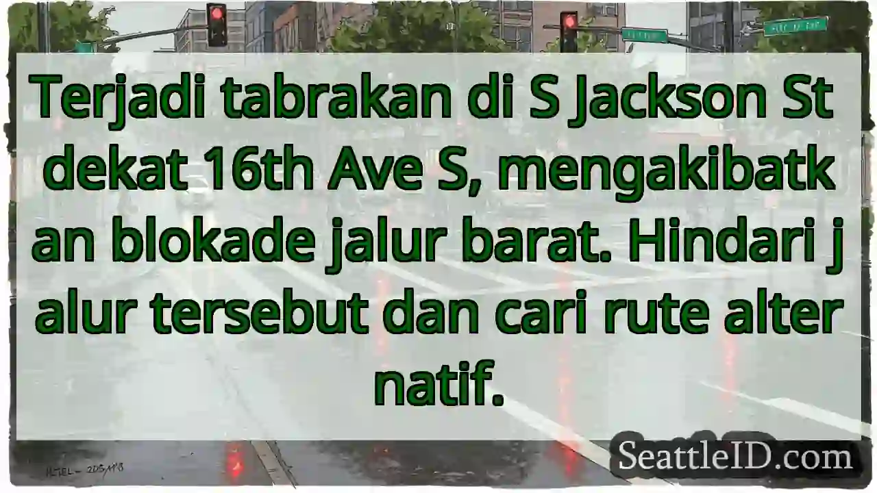 Tabrakan! S Jackson &amp; 16th Ave. Barat ditutup.