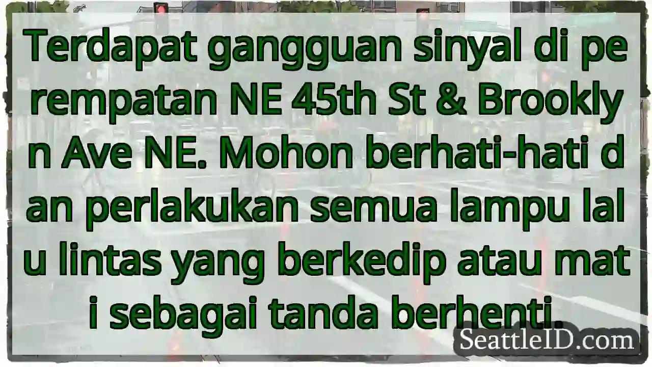 Gangguan Lampu! Hati-hati di NE 45th & Brooklyn.
