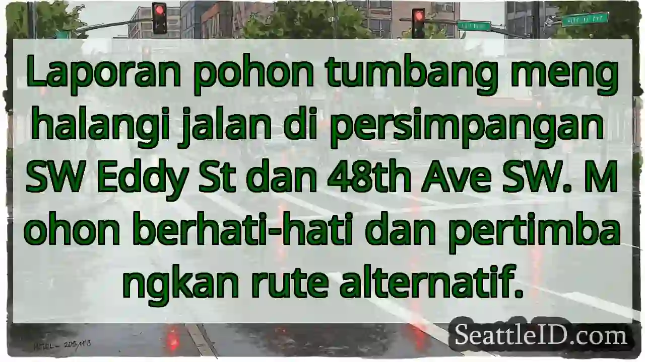 Pohon tumbang! Hati-hati di Eddy & 48th Ave SW