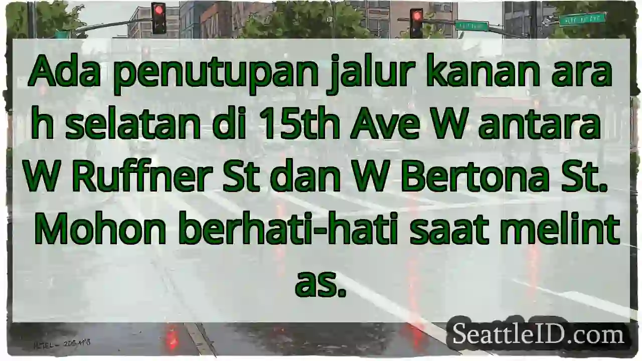 Jalur kanan ditutup! Hati-hati!