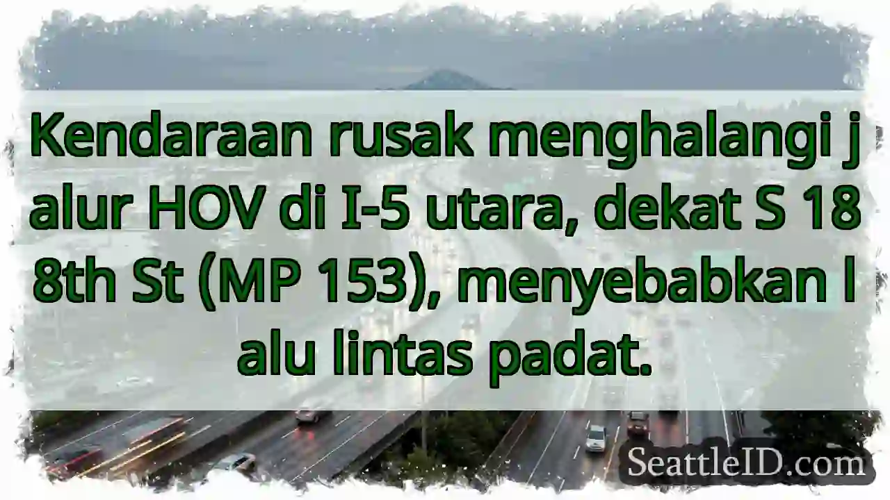 Laka HOV I-5 Utara. Lalu lintas padat!