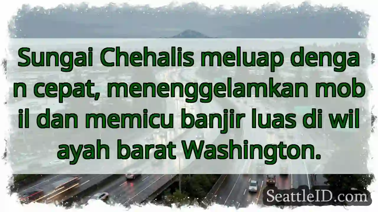 Banjir Chehalis! Mobil terendam.
