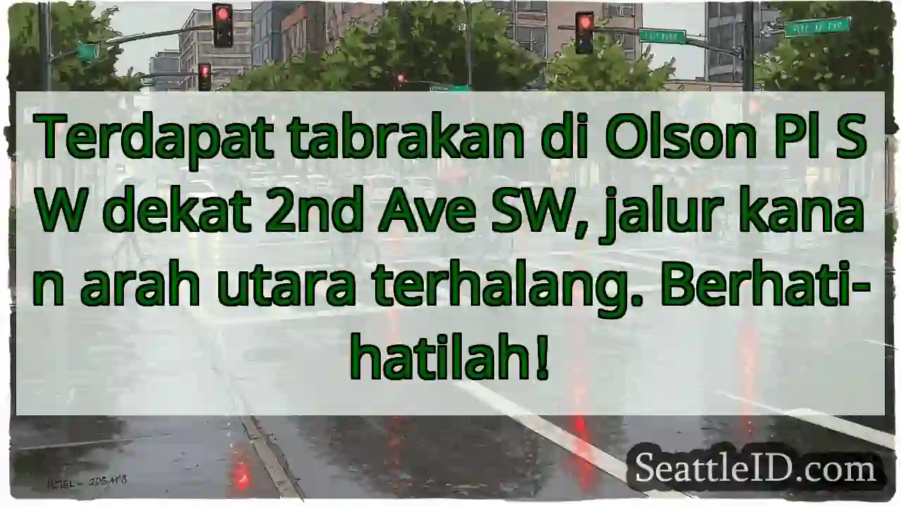 Tabrakan! Olson Pl SW, jalur kanan utara