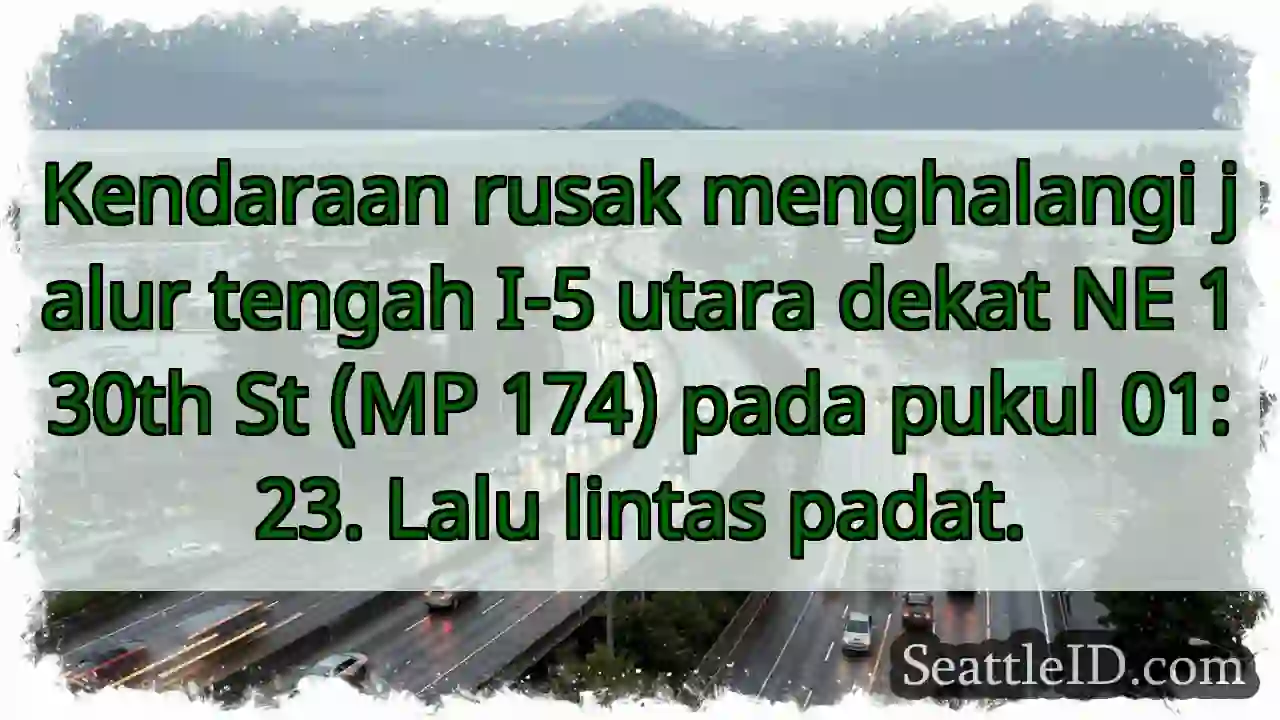 Kendaraan rusak, I-5 Utara macet!