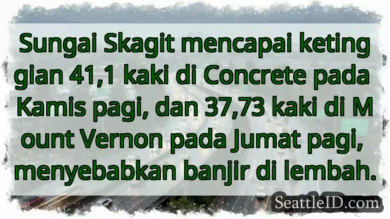 Sungai Skagit meluap! Banjir di lembah.