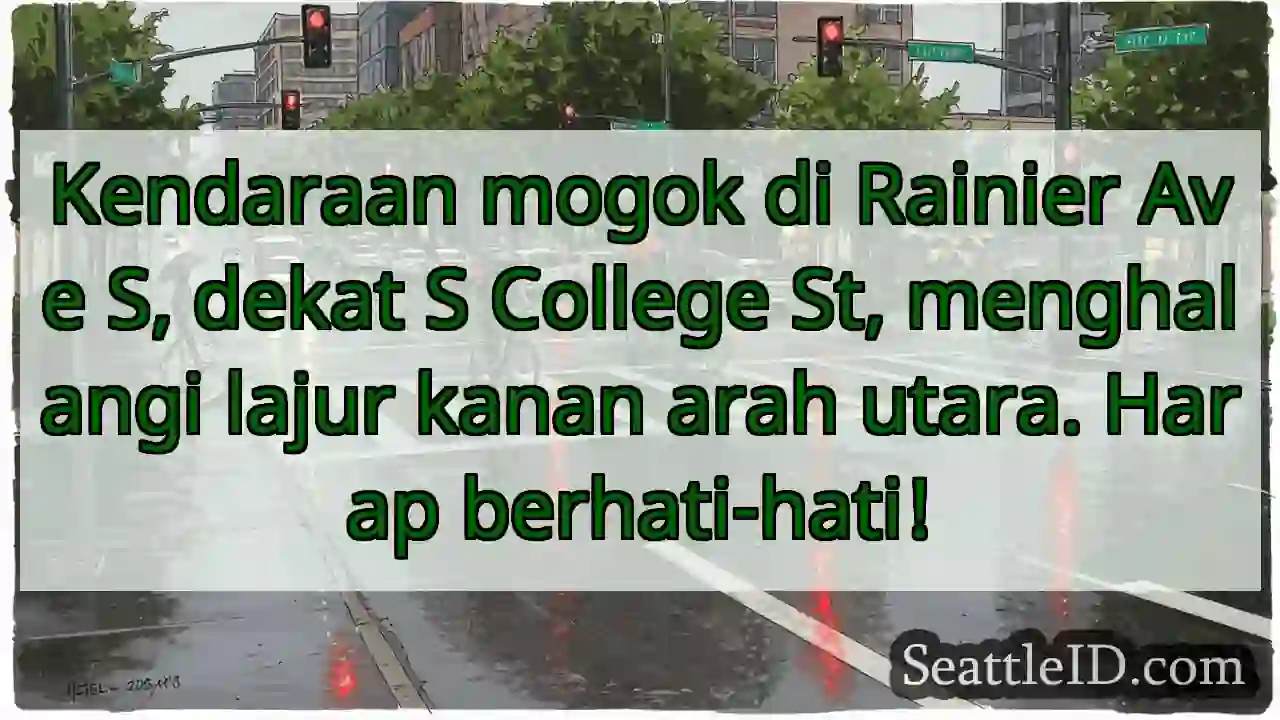 Kendaraan mogok! Hati-hati di Rainier Ave S.