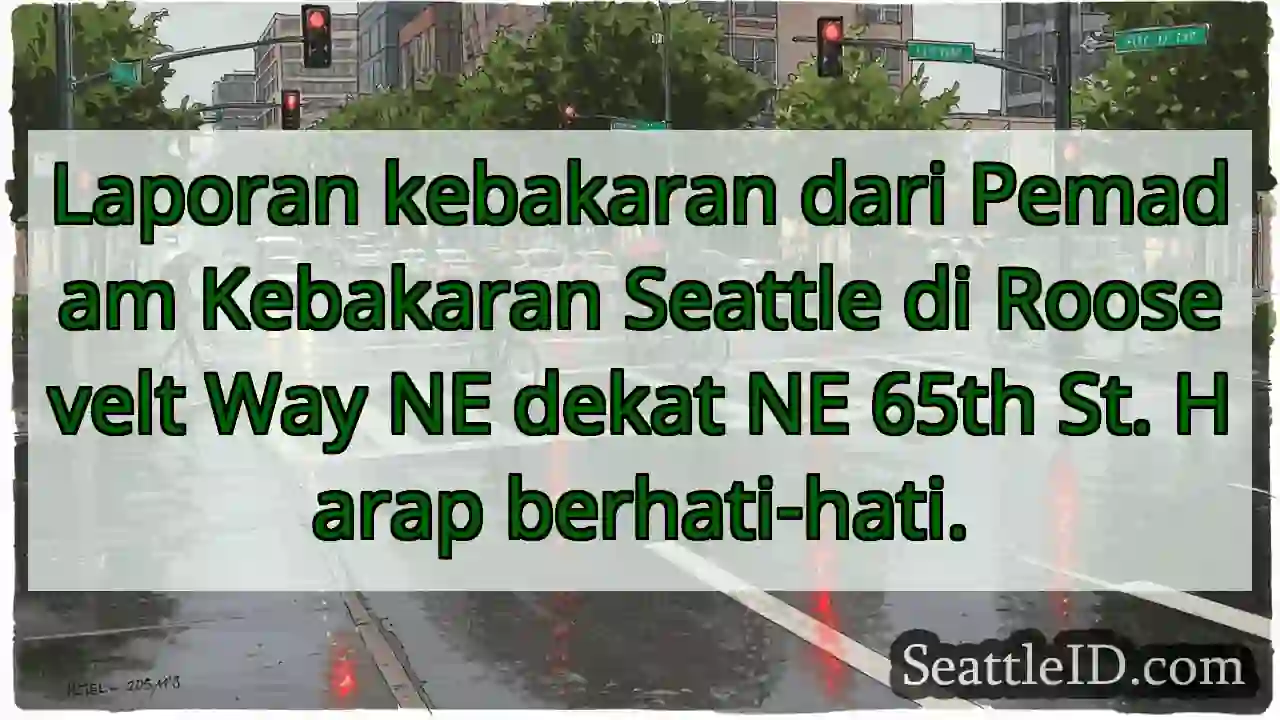 Kebakaran di Roosevelt Way NE! Hati-hati.