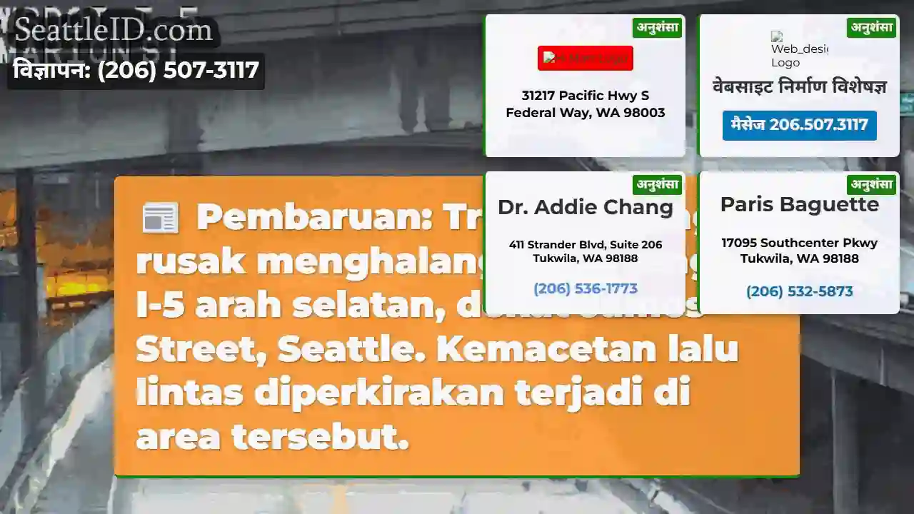 Truk gandeng rusak! I-5 macet arah selatan.