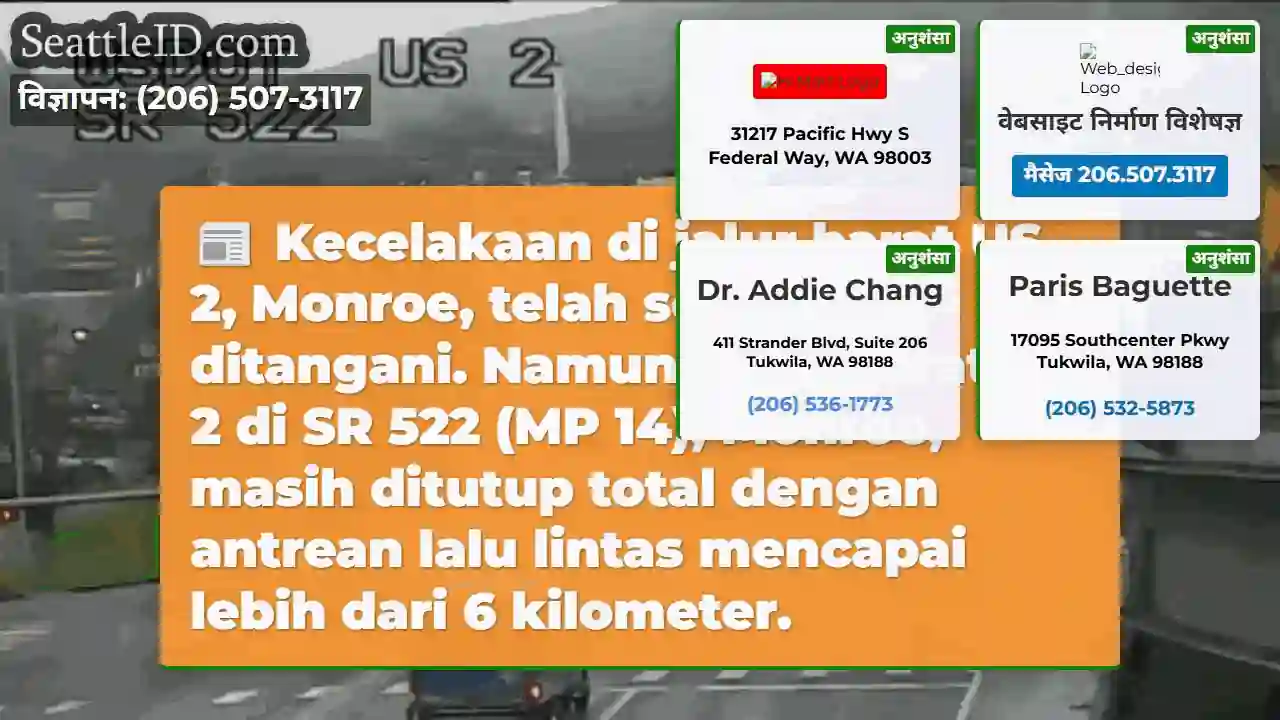 US 2 Barat, Monroe: Masih Ditutup!