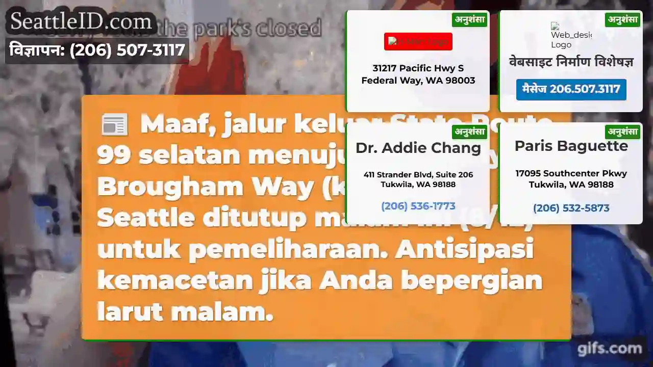 SR 99 Selatan Tutup Malam Ini!