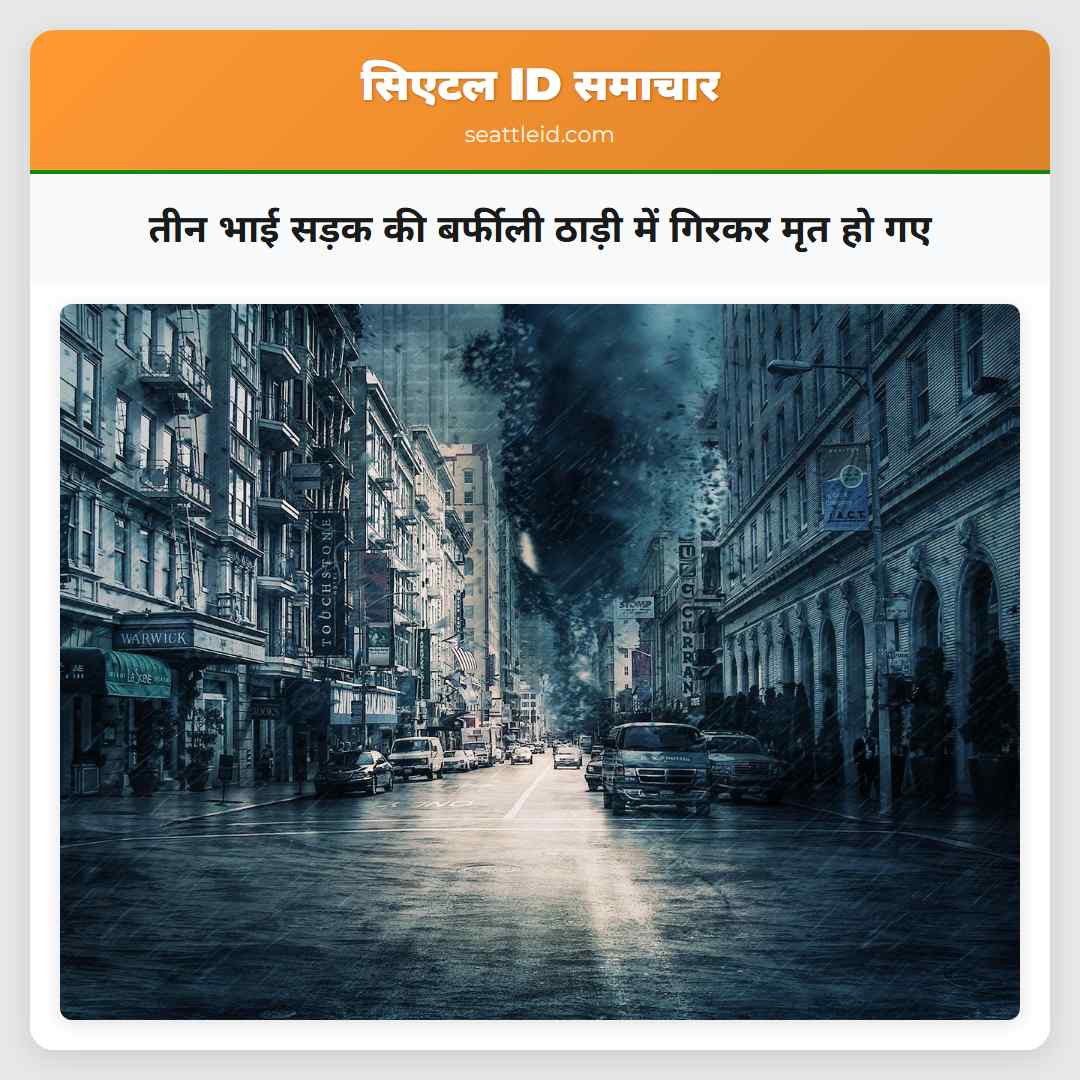 तीन भाई सड़क की बर्फीली ठाड़ी में गिरकर मृत हो गए