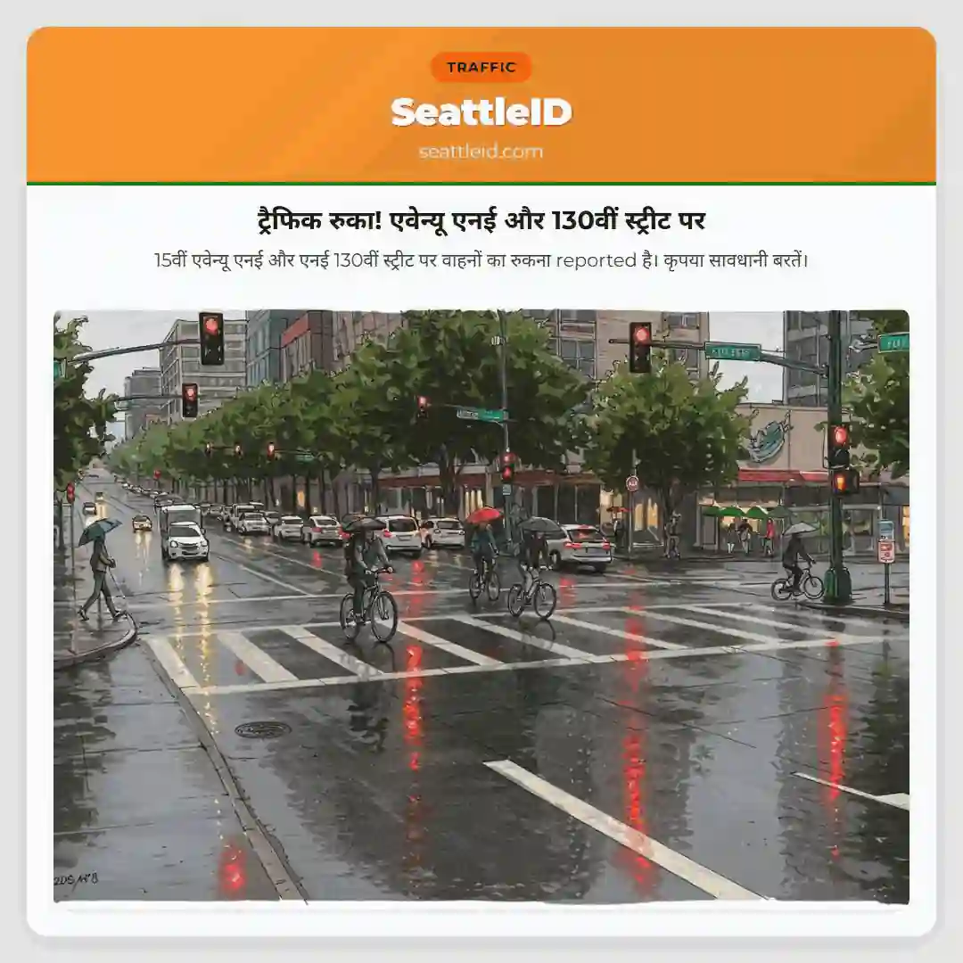ट्रैफिक रुका! एवेन्यू एनई और 130वीं स्ट्रीट पर