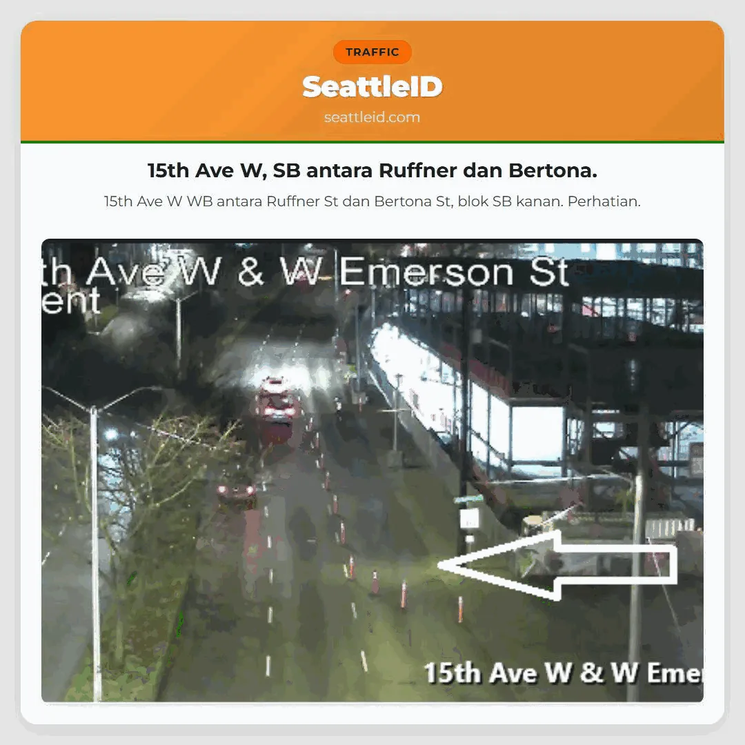 15th Ave W, SB antara Ruffner dan Bertona.