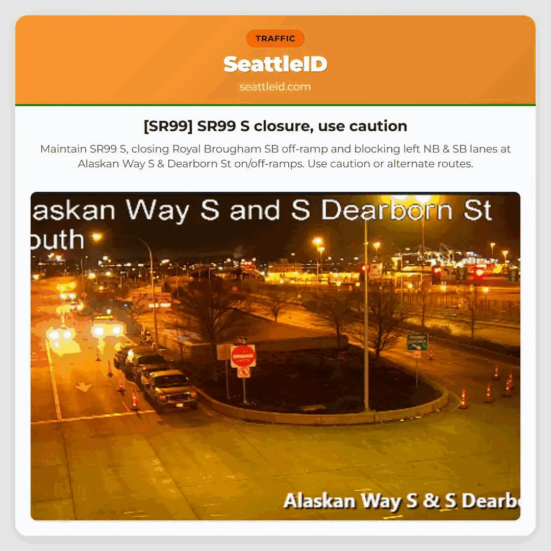 [SR99] SR99 S closure, use caution