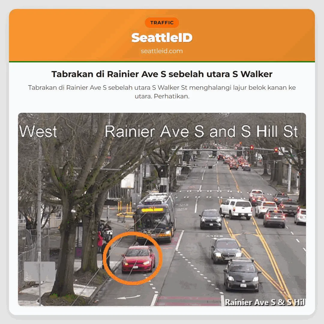 Tabrakan di Rainier Ave S sebelah utara S Walker