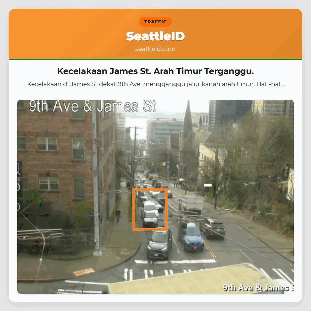 Kecelakaan James St. Arah Timur Terganggu.