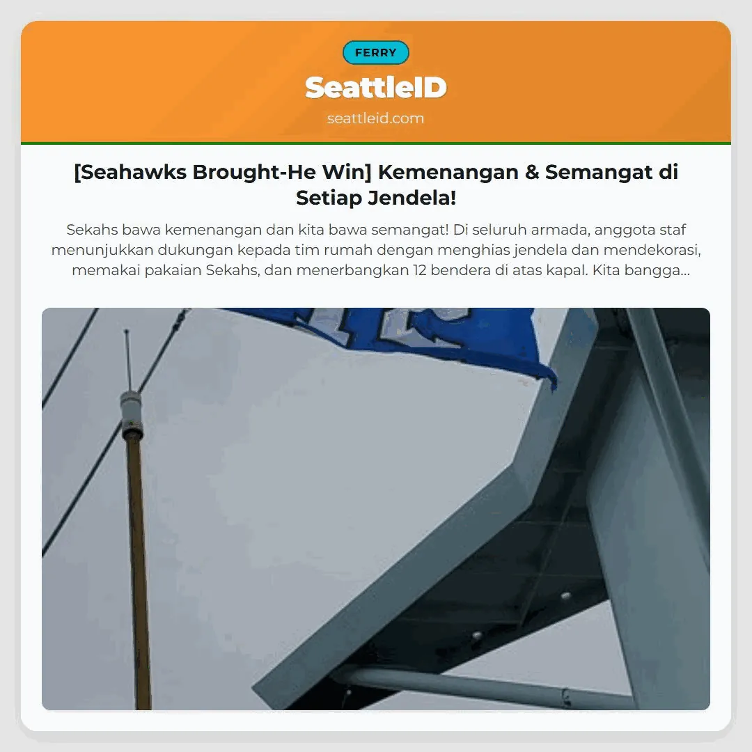 [Seahawks Brought-He Win] Kemenangan & Semangat di Setiap Jendela!