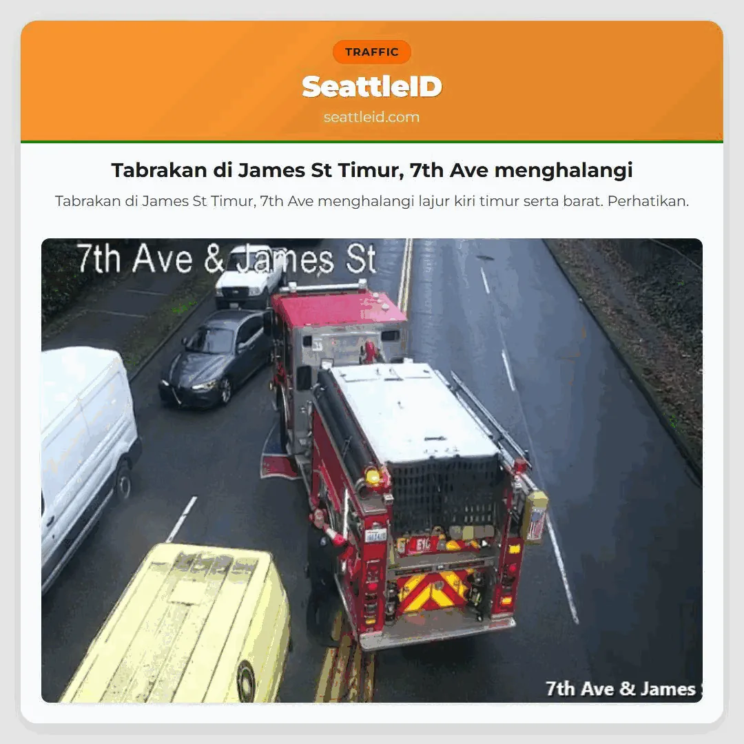 Tabrakan di James St Timur, 7th Ave menghalangi