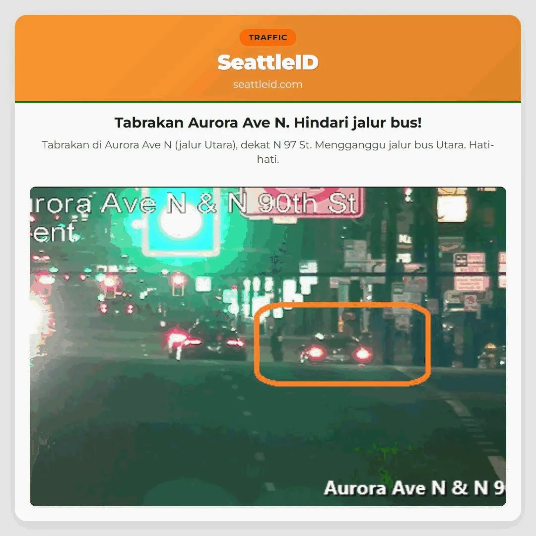 Tabrakan Aurora Ave N. Hindari jalur bus!