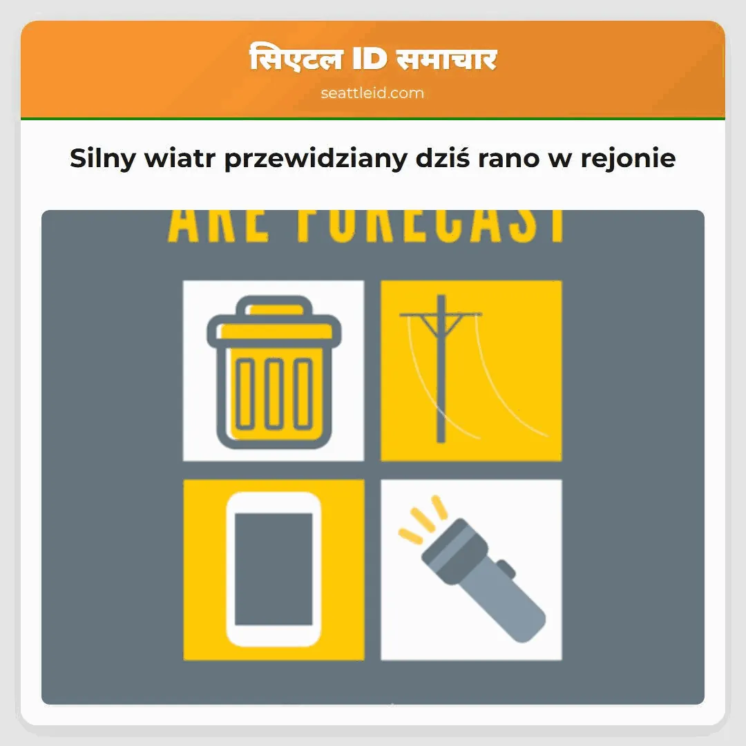 Silny wiatr przewidziany dziś rano w rejonie