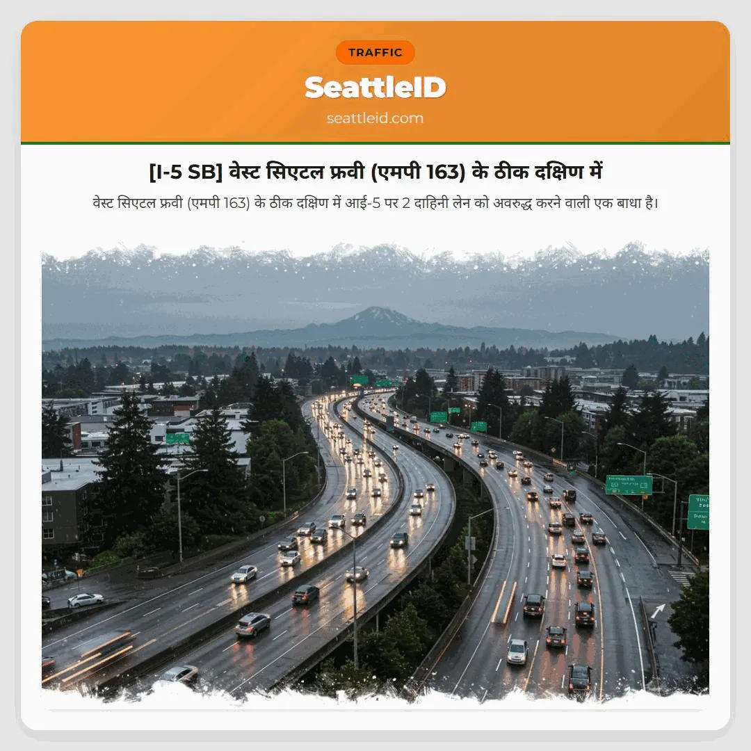 [I-5 SB] वेस्ट सिएटल फ्रवी (एमपी 163) के ठीक दक्षिण में