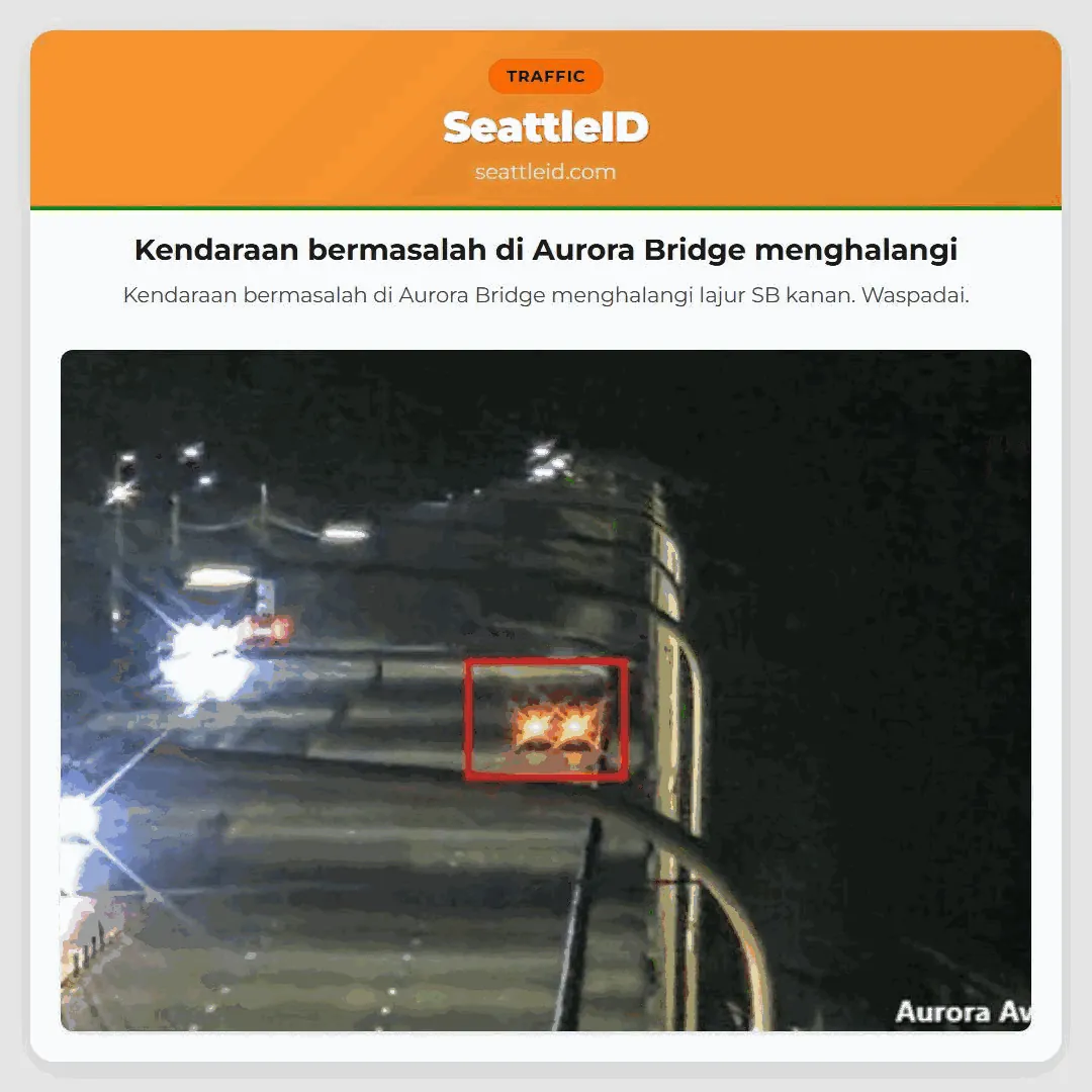 Kendaraan bermasalah di Aurora Bridge menghalangi