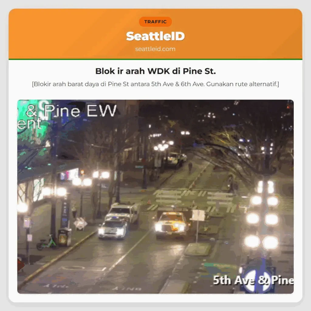 Blok ir arah WDK di Pine St.