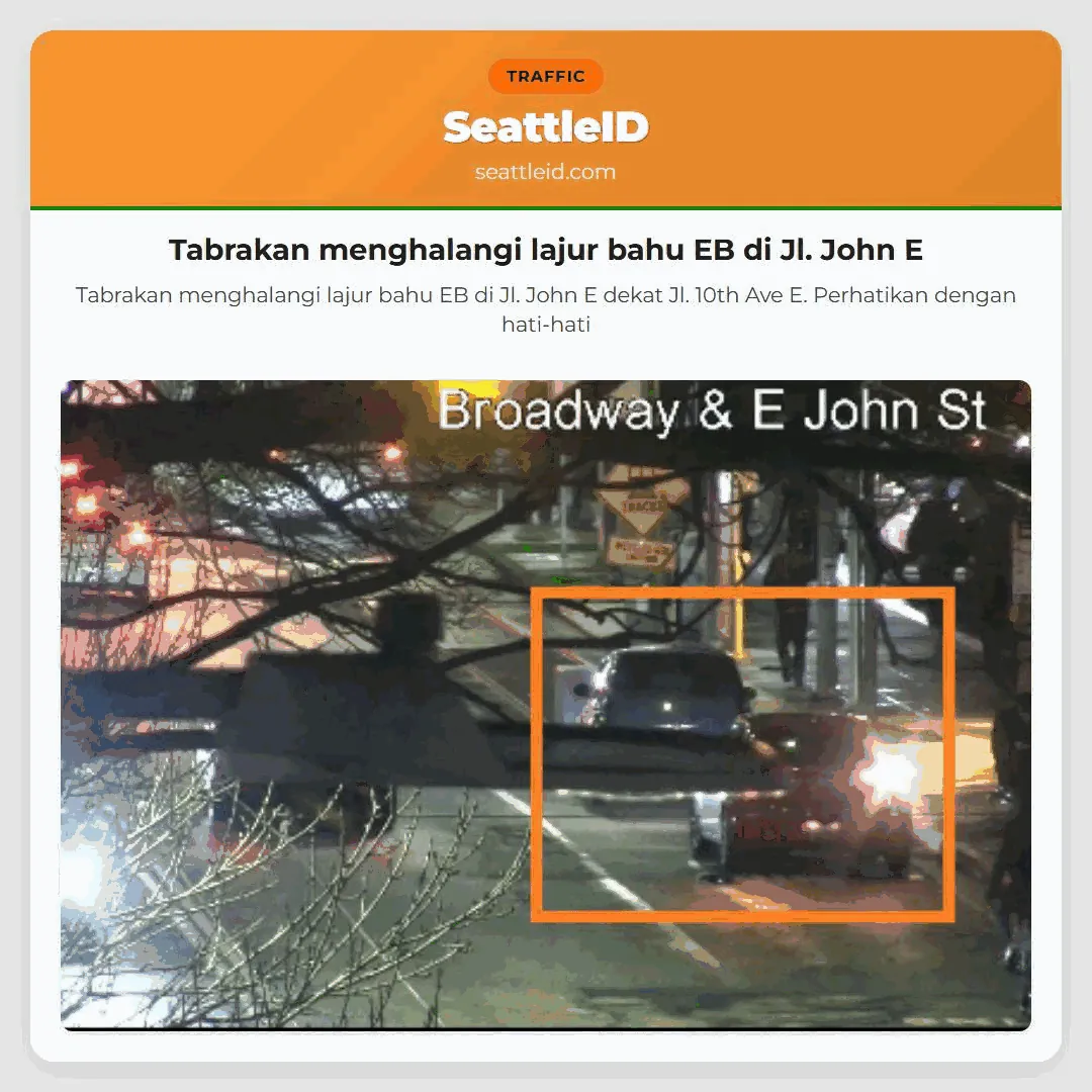 Tabrakan menghalangi lajur bahu EB di Jl. John E