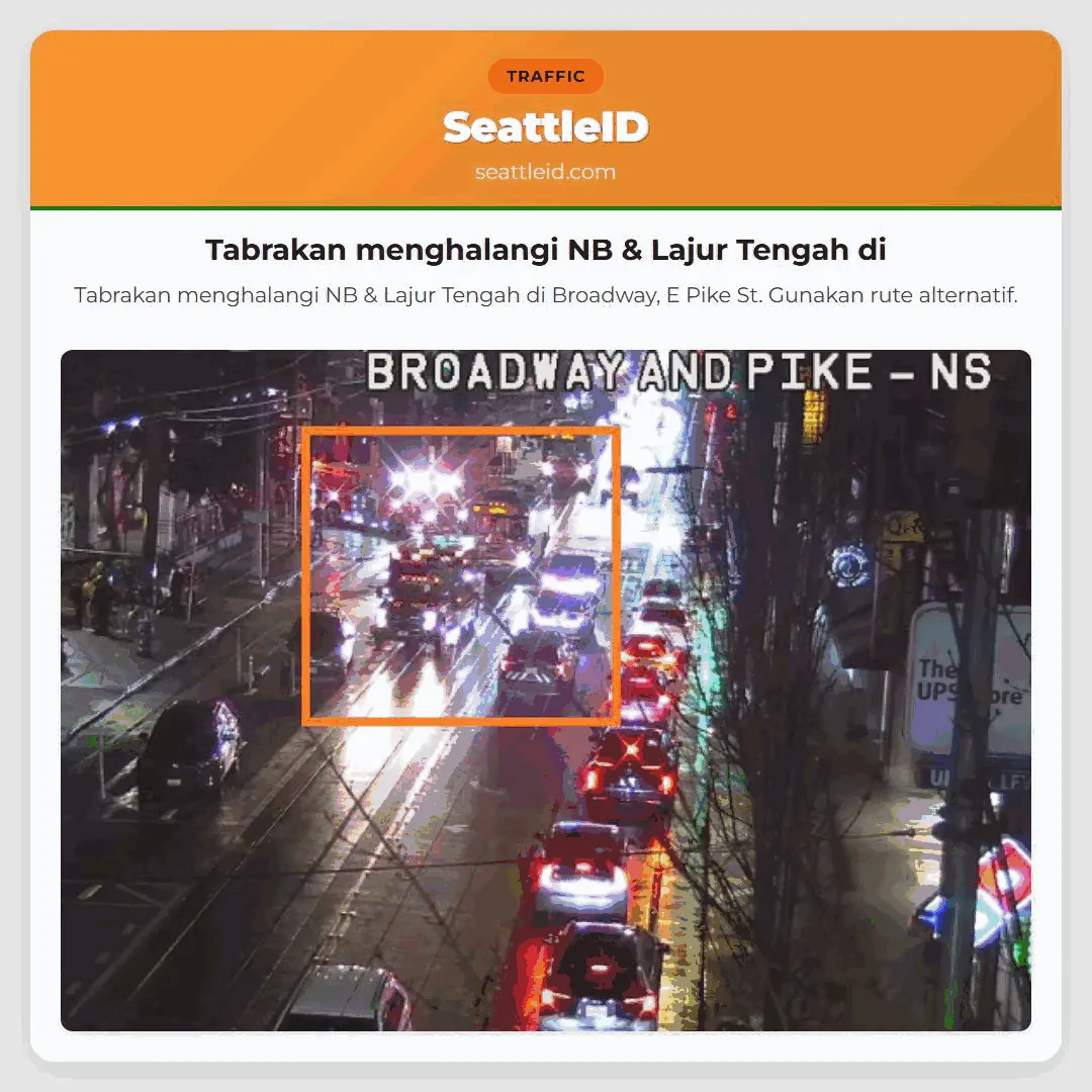 Tabrakan menghalangi NB & Lajur Tengah di