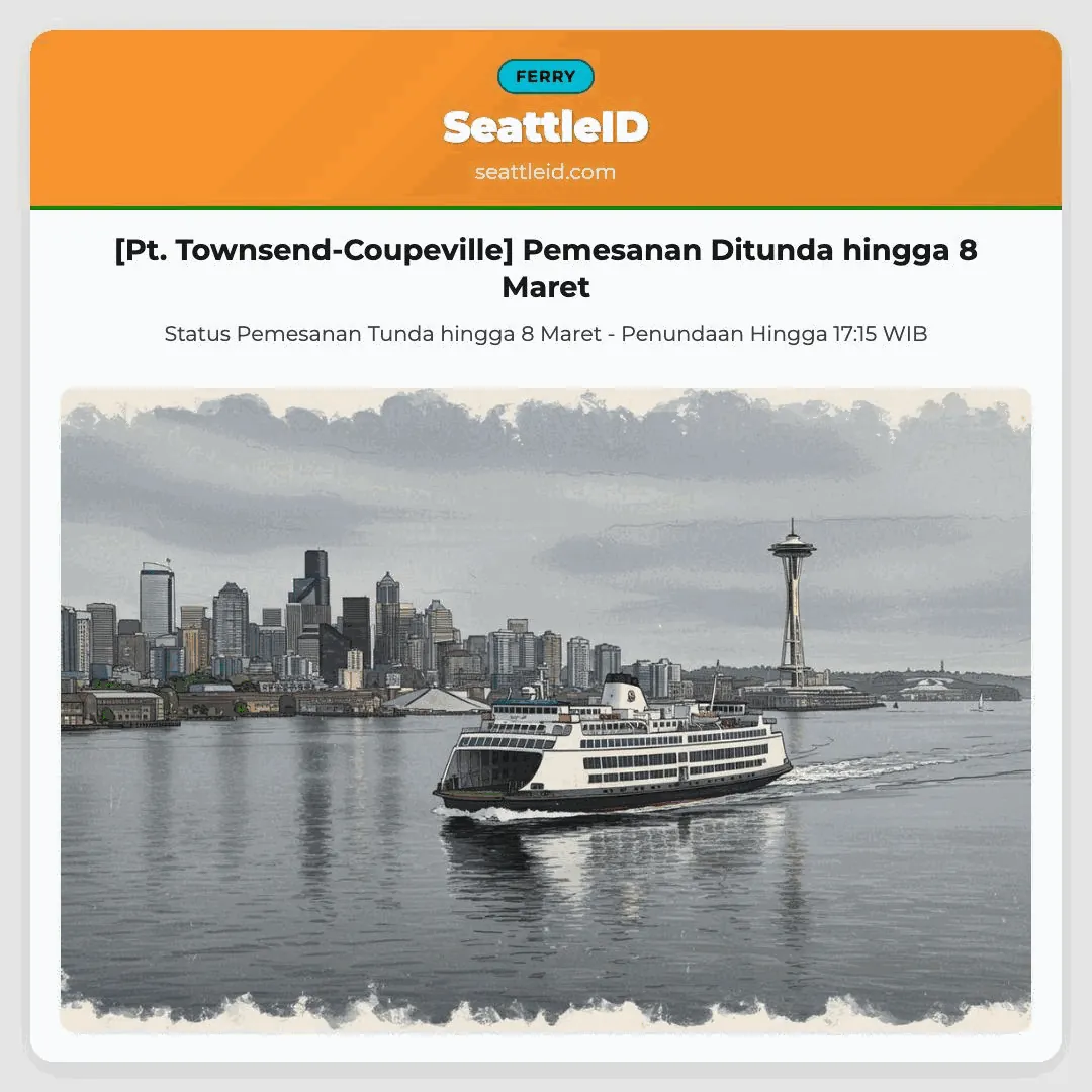 [Pt. Townsend-Coupeville] Pemesanan Ditunda hingga 8 Maret